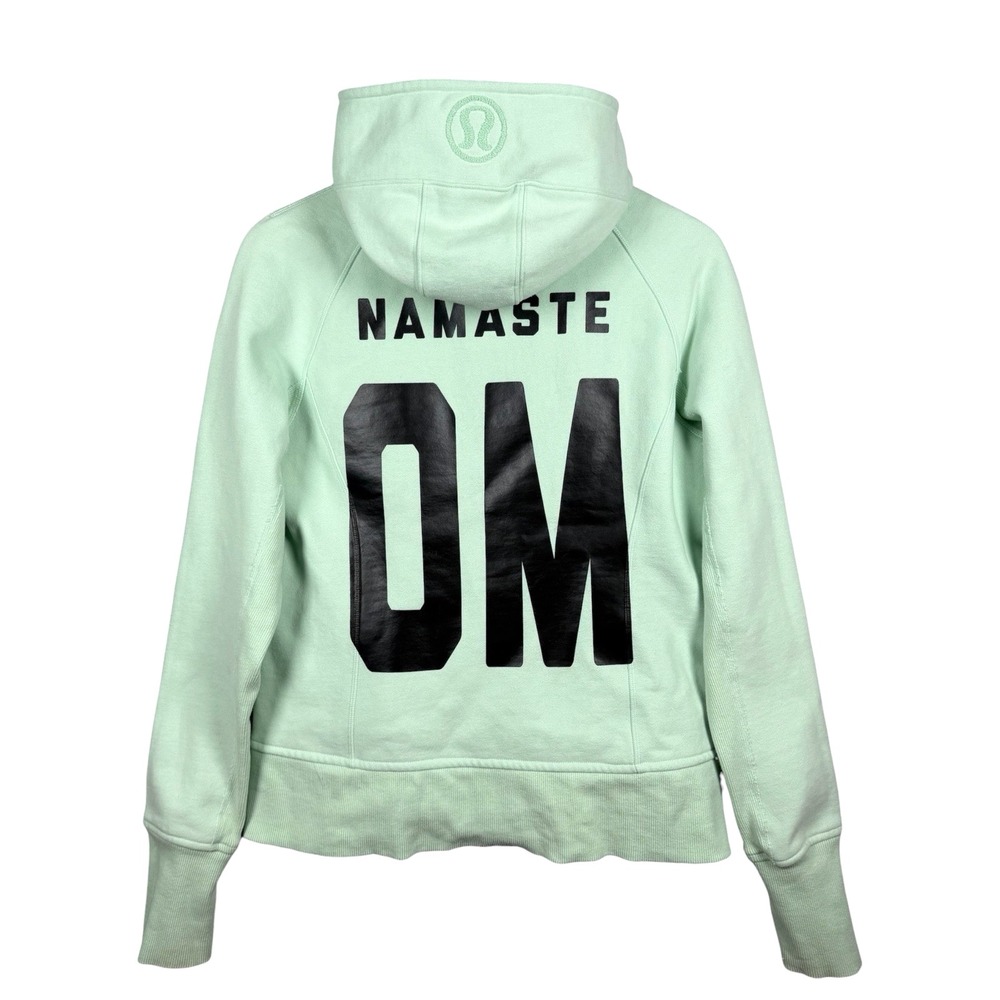 Rare‎ lululemon Scuba Hoodie Mint Moment Namaste Women's Sz 10